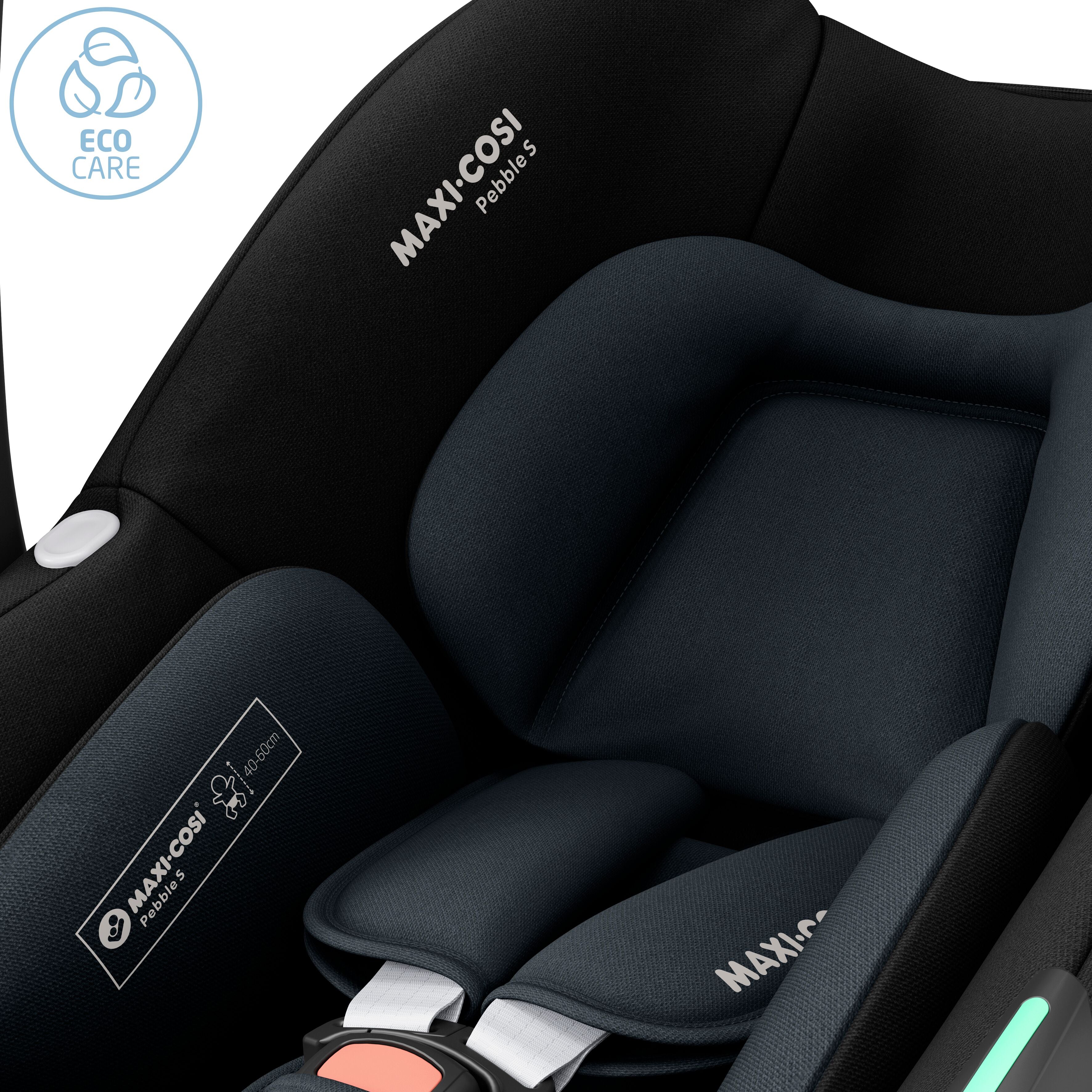 Maxi-Cosi child car seat with visible branding on a white background
