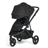 Black Luxe Oscar Nu pram with extended canopy