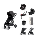 Olive Double Pram with a combination of Capsule & Base, Bassinet and other accessories