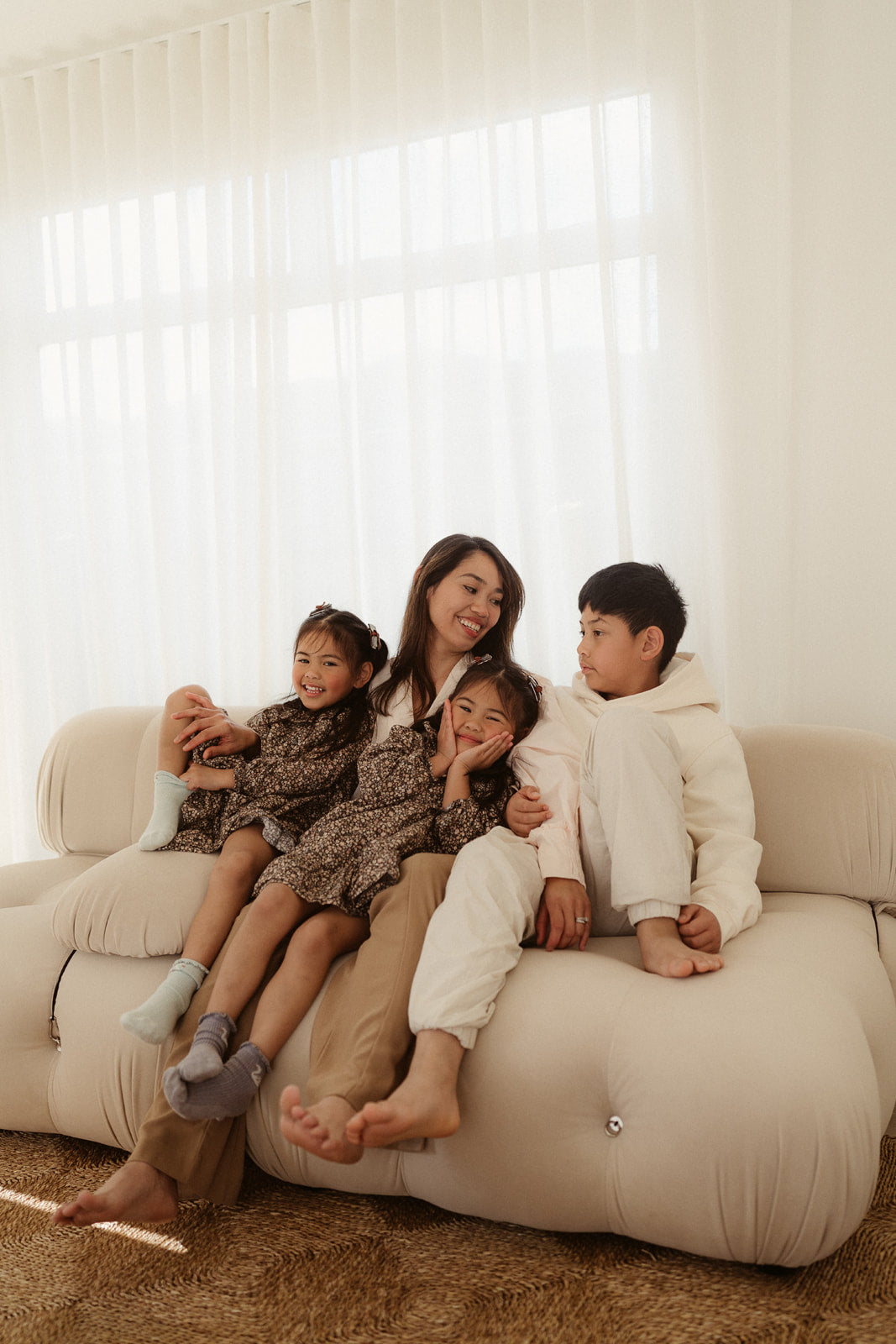 Aisha Tang with three kids 