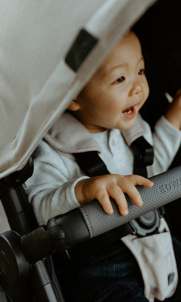 When can my baby sit up in their Edwards & Co stroller?