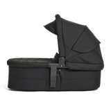 Black baby Carry Cot with canopy on a white background