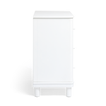 Florence Dresser with white legs on a side view