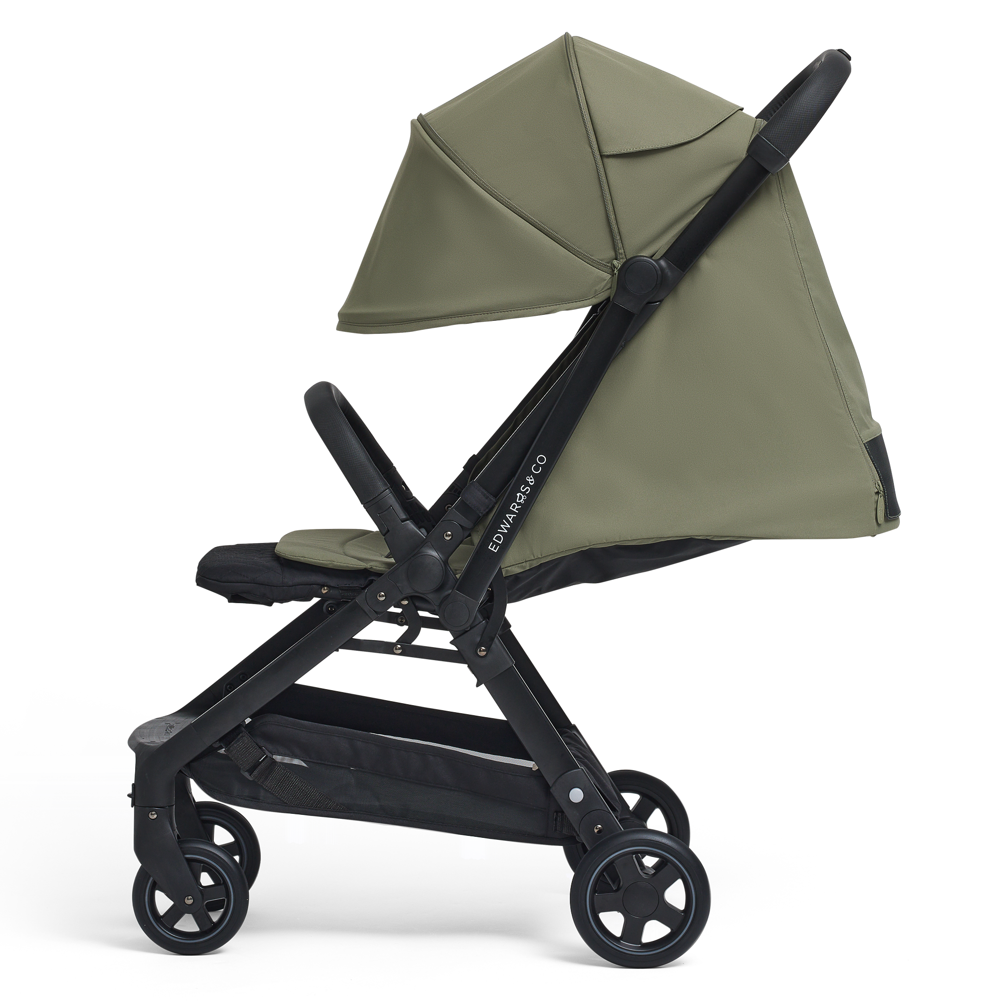 Lucci Travel Pram for airplanes Khaki Green on a white background