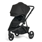 Black Luxe Oscar Nu pram with extended canopy