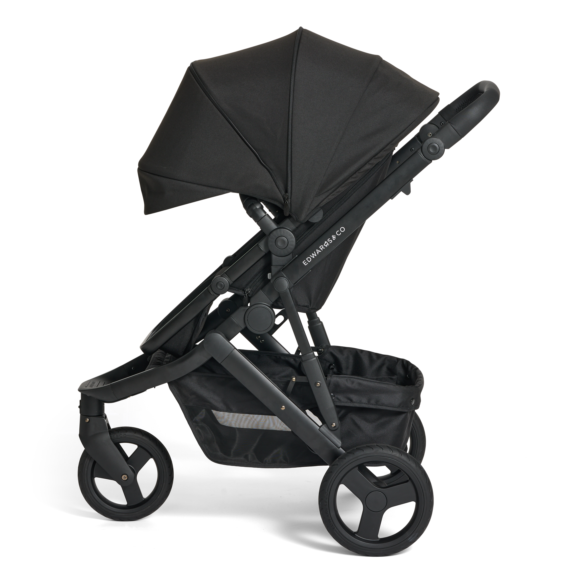 Edwards & Co Oscar Nu pram with canopy - Black Luxe