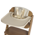 Frankie Highchair Walnut on a top view on a white background