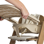 Frankie Highchair Walnut saddle part on a white background