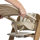 Frankie Highchair Walnut saddle part on a white background