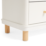 Florence Dresser with natural legs on a close corner view