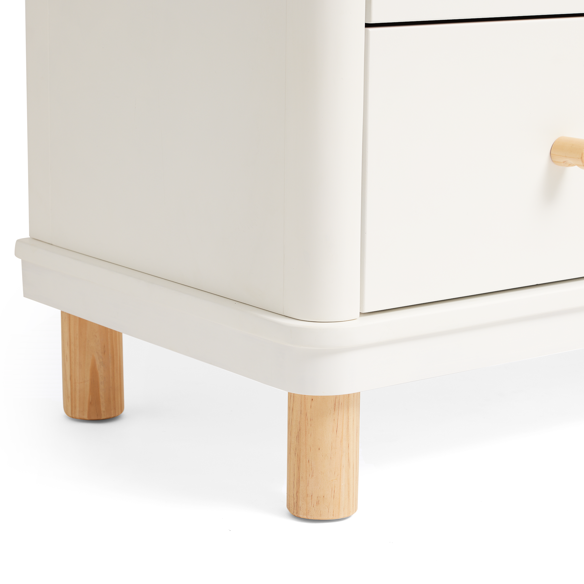 Florence Dresser with natural legs on a close corner view