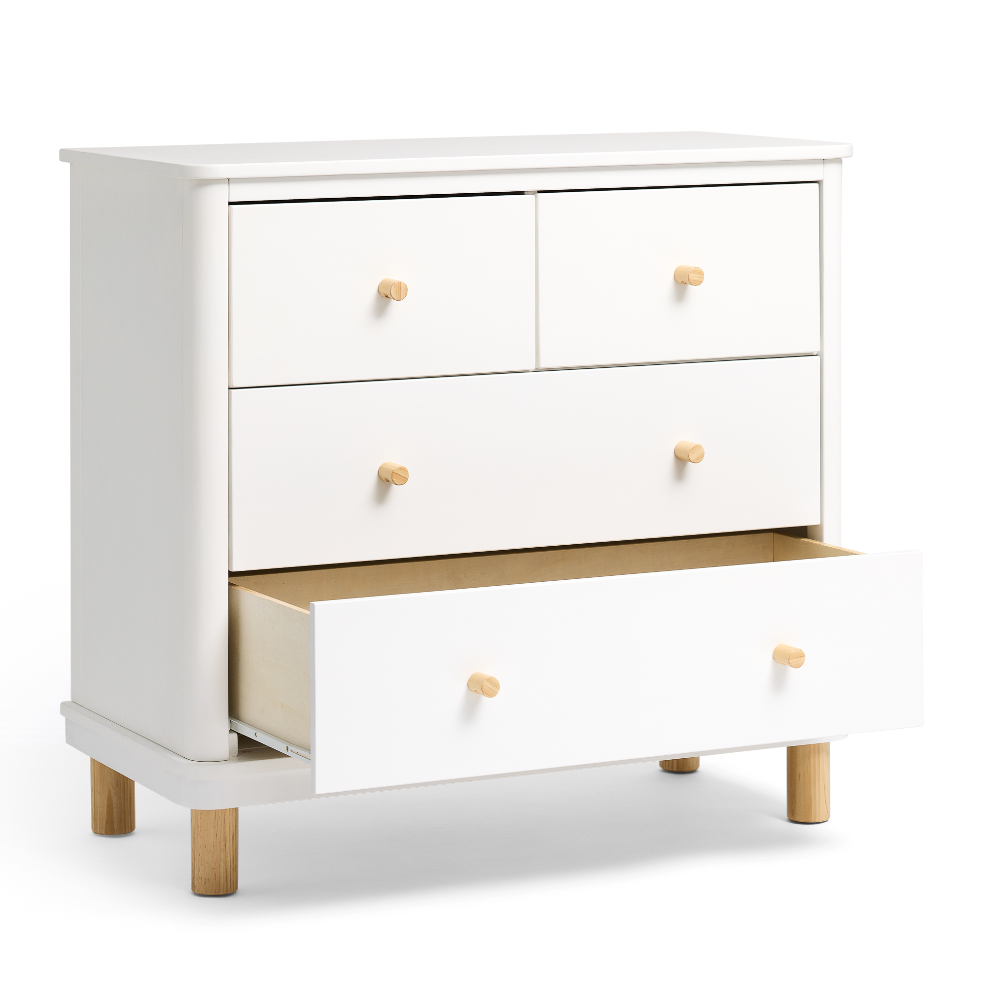A open Florence Dresser with natural legs 