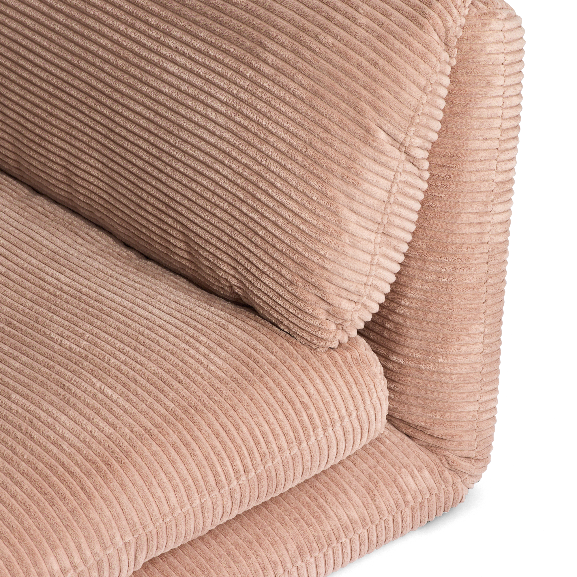 Close-up of Blush Rylee Recliner from Cariboo on a white background