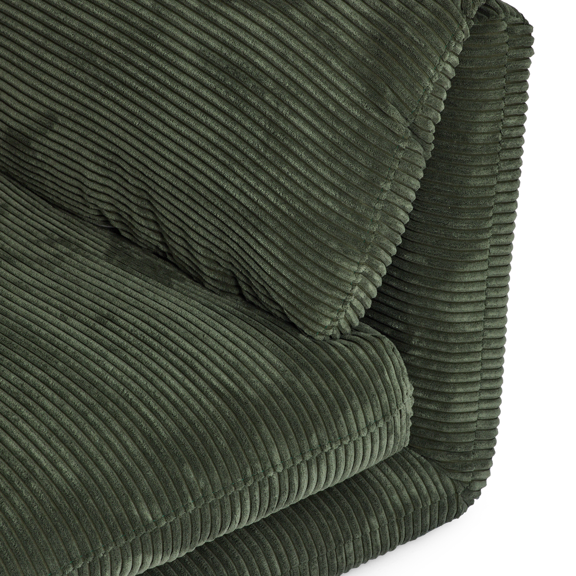 Folded green Rylee Recliner on a white background