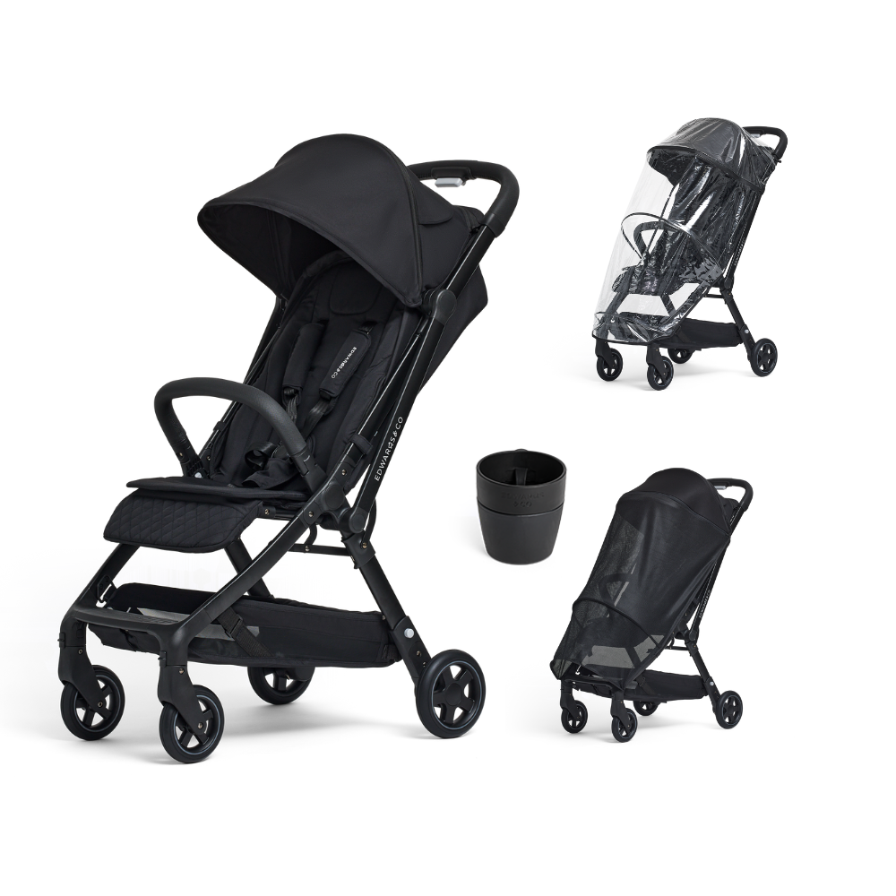 Lucci pram black colour on white background