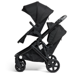 Olive double pram - black luxe colour