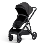 Olive pram Black Luxe colour on a side view