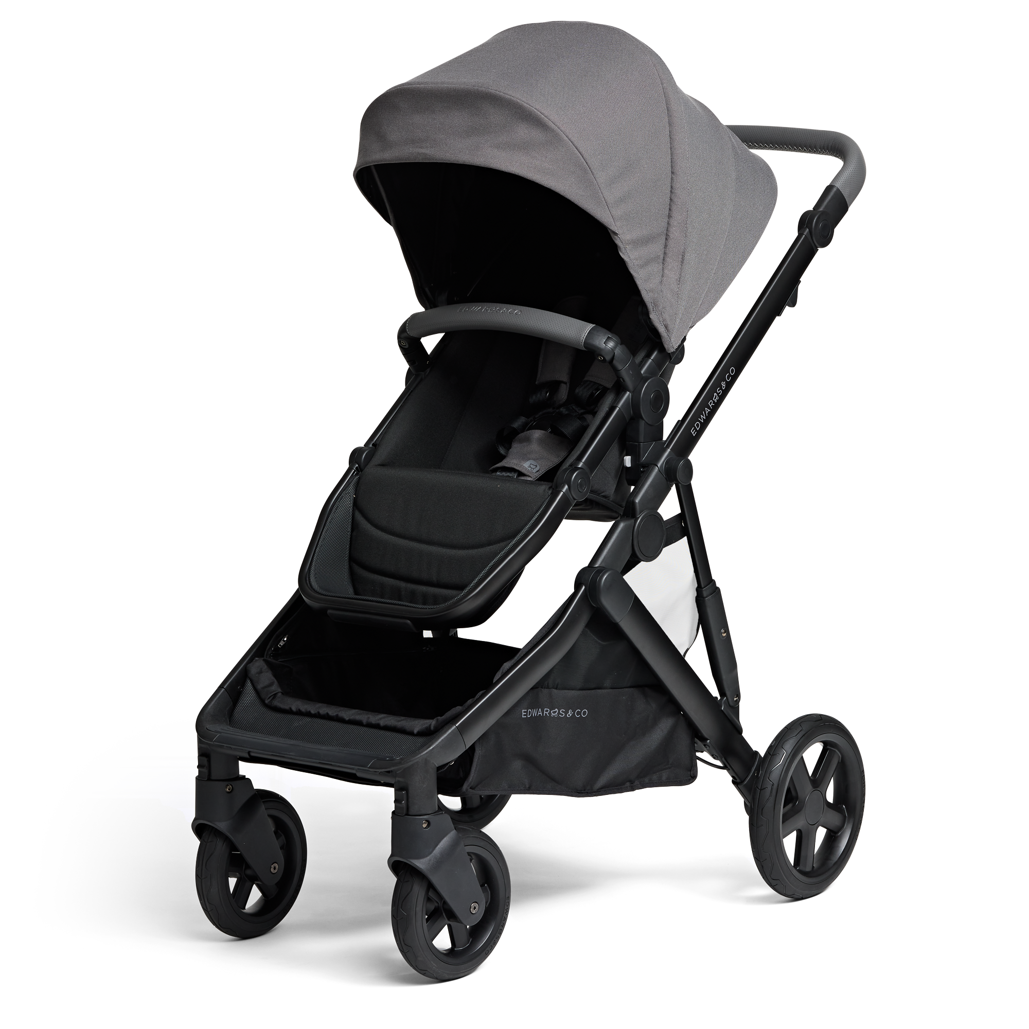 Olive pram Slate colour from Edwards & Co