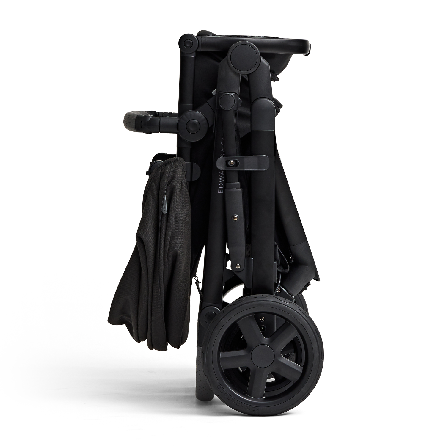 Folded Olive pram - black luxe