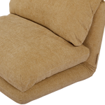 Close-up of Rylee Recliner Honey with folds on a white background