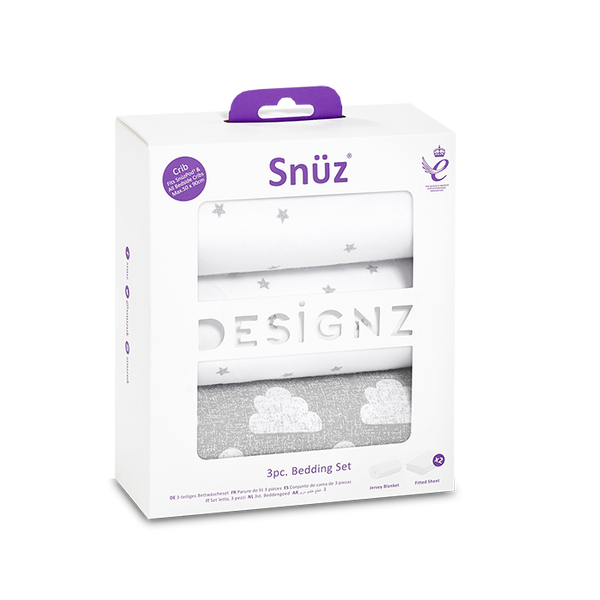 Snuz crib shop bedding set