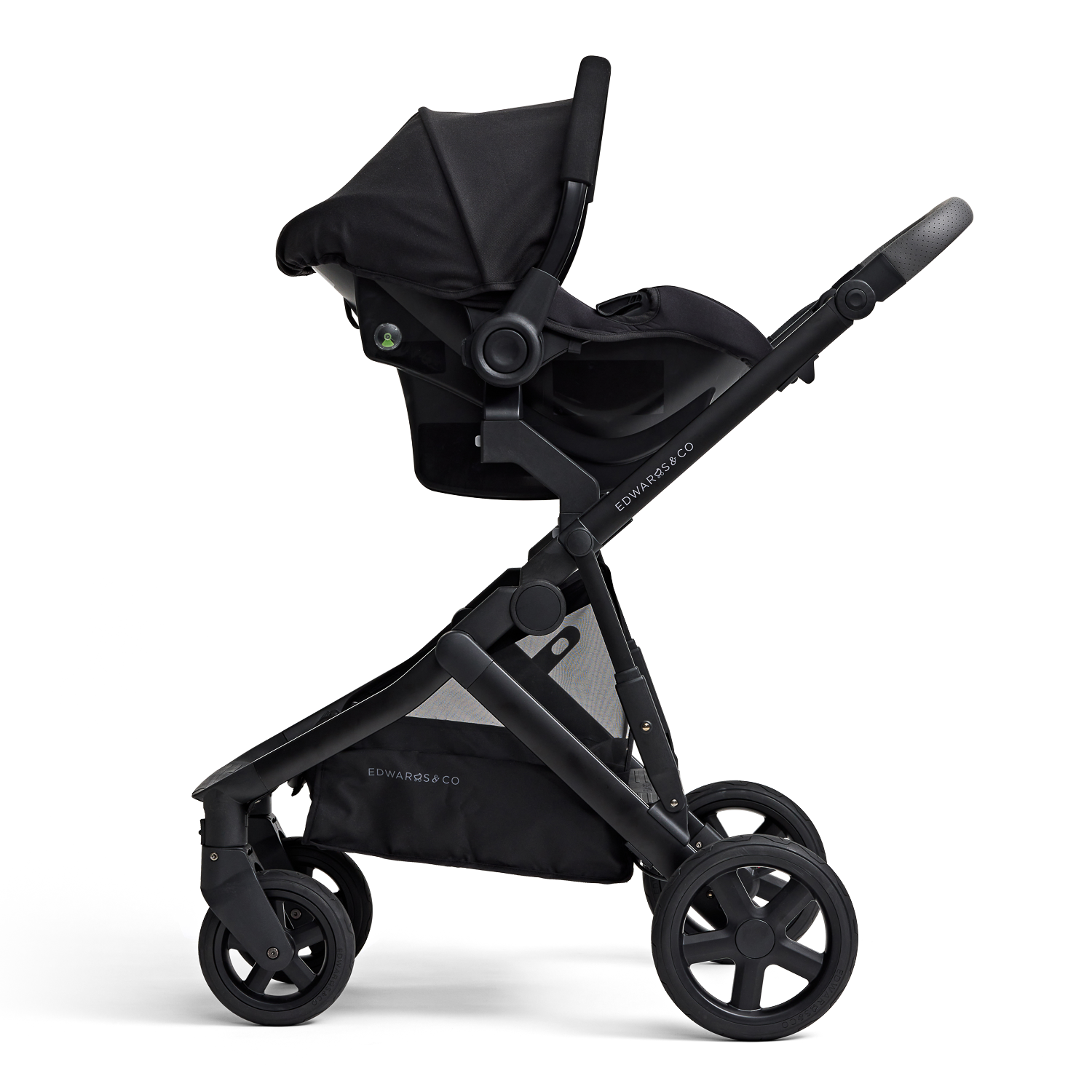Olive pram car seat capsule combo in Black Luxe colour